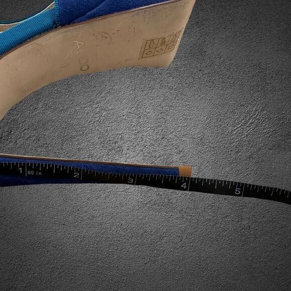 Aldo detamble Women’s size 9.5 EU 40 B Blue suede Ankle Strap 4” inch high heel - Picture 8 of 11